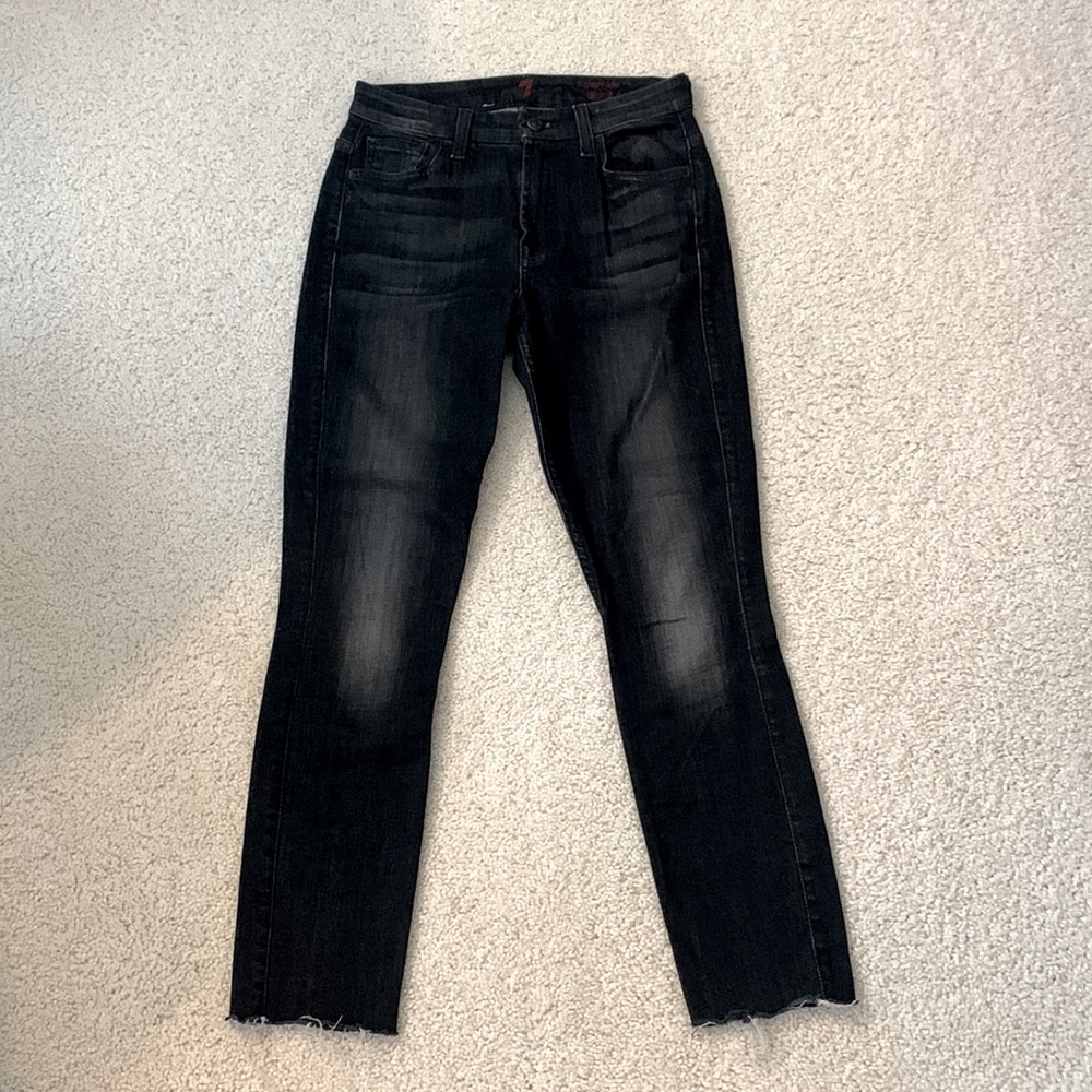 7 for all Mankind Black High Waisted Skinny Jeans, size 26